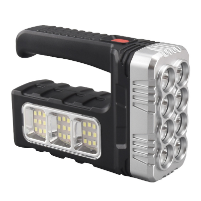 Cross-Border Solar Rechargeable Torch Outdoor Emergency Led Sidelight Searchlight Strong Light Portable Lamp Wholesale