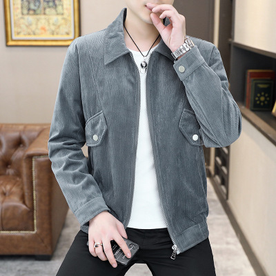 Corduroy Coat Men's Spring and Autumn Fashion Brand Jacket Men's Coat Mature and Stable Top Casual All-Match Fashion