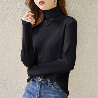 Women's Turtleneck Slim-Fit Sweater 2022 Early Autumn New Korean Style Fashionable Slimming Long Sleeve Inner Wear Sweater Bottoming Shirt