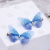 Fantasy Tulle Butterfly Barrettes Multi-Layer Butterfly a Pair of Hairclips Fairy Mori Girl Headdress for Taking Photos Three-Dimensional Super Fairy Three-Layer Light Blue