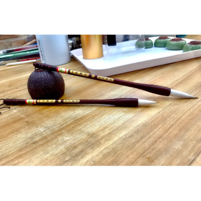 Yipinqian Luxury Pen Huzhou Writing Brush Mixed Hair Writing Brush Large and Small High-End Professional Weasel's Hair Small Regular Script Calligraphy Practice Yan Style Regular Script