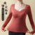 Free Shipping Thermal Top Women's High Elastic Fleece Padded Undershirt with Chest Pad Inner Thermal Underwear Women