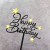 Black Gold Platinum Five-Pointed Star Acrylic Cake Insertion English Happy Birthday Cake Decoration Card
