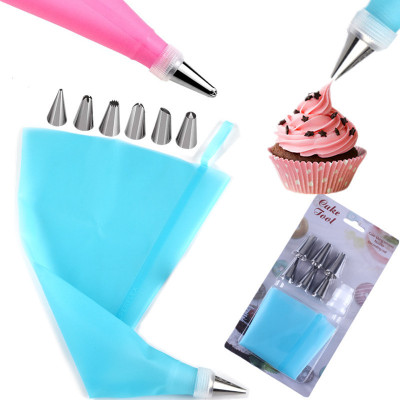Pastry Nozzle Set Stainless Steel 8-Piece Set Pastry Tube Cake Tools TPU Decorating Pouch Converter Baking Supplies