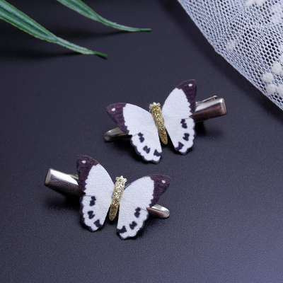 Fresh Girl Butterfly Barrettes Hairpin Accessories Internet Celebrity Flannel Simulation Butterfly Clip Fairy Forest Bang Clip
