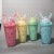 Stall Night Market Hot Sale Plastic Gel Ice Cup Summer Double Wall Cooling Ice Cup Cartoon Cute Straw Ice Cup
