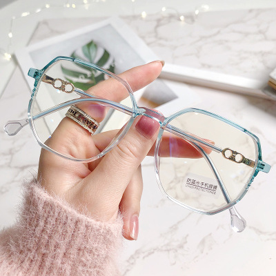 2022 New TR Anti-Blue Light Glasses Female Korean Fashionable Plain Instafamous Glasses Frame Glasses Frame with Myopia Glasses Option Wholesale