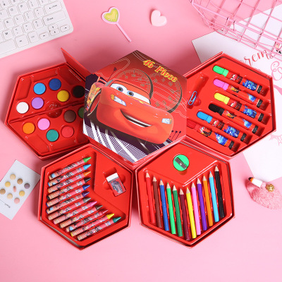 Children's Gift 46 Rotating Kindergarten Watercolor Pen Student Crayons Training Powder Painting Color Lead Painting Kit