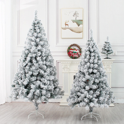 Christmas White Flocking Christmas Tree PVC Simulation Falling Snow Christmas Tree Made Snow Pine Tree Shopping Window Decorative Tree