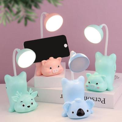 LED Cartoon Table Lamp USB Rechargeable Desk Lamp for Students and Children