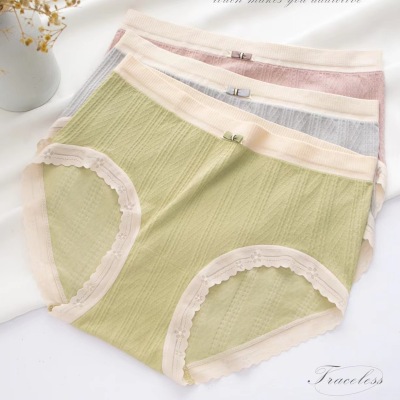 [5 Boxes] Manna 2283 Nude Ammonia Silk Bottom Crotch Women's Briefs Lace Underwear