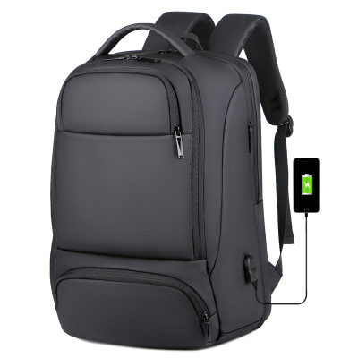 Multifunctional Business Backpack Cross-Border New Arrival USB Simple Waterproof Nylon Student Travel Men's Computer Backpack
