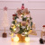 Christmas Mini Christmas Tree Ornaments 50cm Desktop Christmas Tree with Lights Golden Red Set Christmas Tree