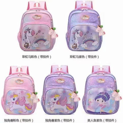 2022 New Korean Style Summer Children's School Bag Cartoon Cute Backpack Pony Nylon Children's School Bag