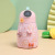 Cute Big Belly Smart Insulation Cup Sticker Student Portable Cup with Rope Handle Led Touch Display Bottle for Children