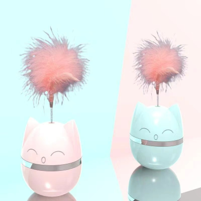 2022hot New Factory Direct Sales Cat Toy Feather Cat Teaser Cat Head Tumbler Cat Egg Tumbler