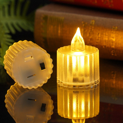 Electronic Crystal Small Candle Mini LED Simulation Transparent Electric Candle Lamp Small Night Lamp Ambience Light Birthday Candle