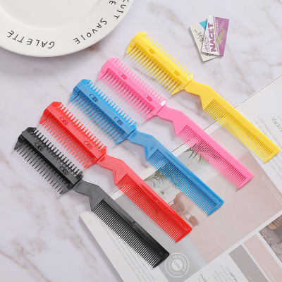 029 Plastic Hairbrush Hairdressing Knife Thin Comb Thin Broken Hair Two-Sided Hairbrush Free Double Blade