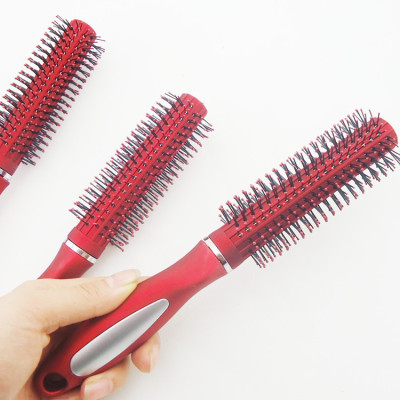 9511 Fashion Hair Curling Comb Rolling Comb Curling Comb Straight Comb round Comb Frosted Comb Red