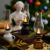 Christmas Retro Luminous Electronic Candle Storm Lantern Desktop Decoration New Year Halloween Oil Lamp Scene Layout Decoration