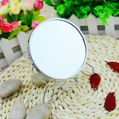 Wholesale Metal Mirror Table Mirror Double-Sided Cosmetic Mirror Dressing Mirror 1:2 Amplification Function
