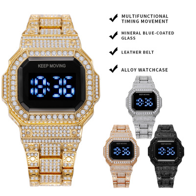 Popular Led Touch Screen Electronic Watch Starry with Diamonds Calendar Quartz Watch Couple Casual Sports Watch Men