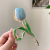 Fresh Tulip Flower Barrettes Simple All-Match Back Head Updo Shark Clip Grip Cute Fashion Hair Accessories