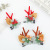 European and American Mori Style Colorful Christmas Style Creative Cartoon Small Antlers Artificial Flower Decoration Women Barrettes