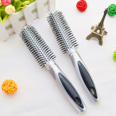 Good Sale Curly Hair Rolling Comb Silver White Straight Hair round Comb Blowing Hair Comb Gift 2 Yuan Store Department Store