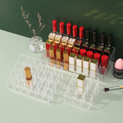 Acrylic Transparent Nail Polish Eyebrow Pencil Display Stand Makeup Plastic Cosmetics Storage Box Desktop 24 Grid