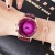 Guou Durable Special Interest Light Luxury Fashion and Handsome Large Dial Diamond Watch Red Purple Leather Watch Strap Women's Watch