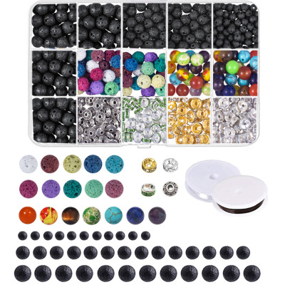 8mm Volcanic Rock Turquoise Boxed Combination Beaded Jewelry Accessories Cross-Border Amazon Hot
