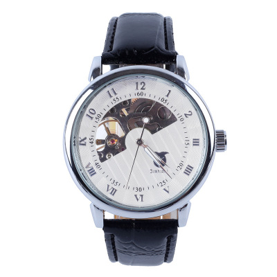 Fashion Hot Sale Jushidai Brand Genuine Leather Men's Watch Fashion Casual Hollow Design Mechanical Watch Business