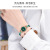 New Retro Small Green Watch Women's Fashion Watch Alloy Steel Belt with Diamond Bangle Watch Gemstone Green Bracelet Watch