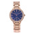 Guou Rhinestone Women's Watch Simple Graceful Two-Pin Half Women's Watch Trendy Blue Glass Rose Gold Steel