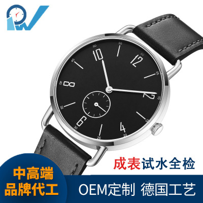 Japanese Style Multi-Color Student Male Watch Genuine Leather Quartz Watch Men's Switzerland Ronda Small Second Plate Business Watch Wholesale