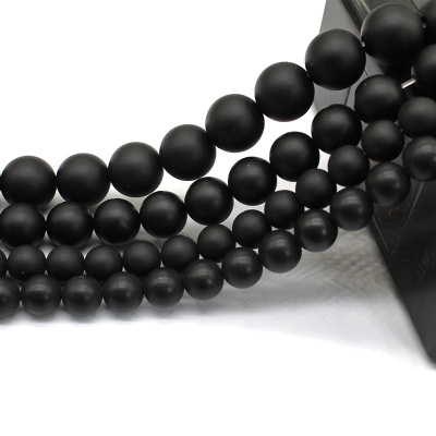 Classic Natural Frosted and Matte Black Agate Scattered Beads DIY Hand-Woven Men's and Women's Ornament Crystal Agate