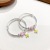 Fushi Tong-Bracelet Pure Silver 999 Sterling Silver Colorful Cartoon Flowers Rainbow Children's Baby Can Carve Writing Push-Pull Silver Bracelet