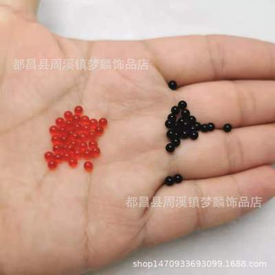 1 ~ 6mm Imitation Black Agate Eyes Red Agate Obsidian No Hole Loose round Beads DIY Prayer Beads Jewelry Inlay