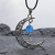 Wish AliExpress European and American Jewelry Time Stone Starry Sky Nine Planets Pendant Hollow Star and Moon Pendant Necklace