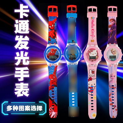Spot Wholesale and Retail Children's Cartoon Watch New Luminous Children's Watch Primary and Secondary School Students Cartoon Toy Watch