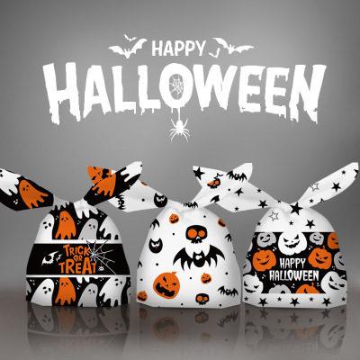 New Cross-Border Halloween Candy Bag Packing Bag Rabbit Ears Snack Bag Baking Biscuits Bag Gift Bag 50 Pack