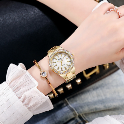 European and American Hot Diamond Men's Watch Hip-Hop Hipster Fashion Large Dial Women's Quartz Watch Simple Rhinestone Watch