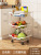Kitchen Foldable Vegetable Rack Fruit Vegetable Basket Storage Basket Multi-Layer Floor Movable Storage Rack with Wheels