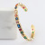 European And American Foreign Trade Cross-Border Classic Open Rainbow Zircon Bracelet Summer New Geometric Style Colorful Square Round