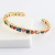 European And American Foreign Trade Cross-Border Classic Open Rainbow Zircon Bracelet Summer New Geometric Style Colorful Square Round