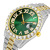 European and American New Water Ghost Big Rhinestone Diamond Men's Watch Roman Scale Calendar Hip Hop Watch Men's Gold Watch Green Full Diamond Watch