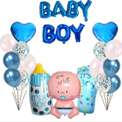 Exclusive for Cross-Border Boys and Girls Birthday Package Baby Party Decoration Layout Aluminum Foil Balloon Set Wholesale