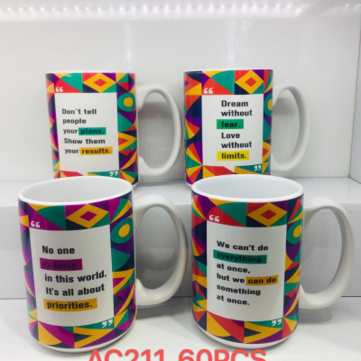 Ac211 Creative Inspirational Upward Encouraging Words Ceramic Mug Daily Use Articles Water Cup Life Department Store2023