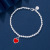 T's S925 Enamel Heart-Shaped Pendant Ball Bracelet Blue Pink Buddha Beads Heart Bracelet Light Luxury Joker Women